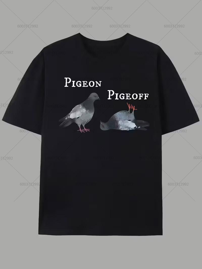 Unisexs Tshirt Vintage Pigeon Pigeon Print With Dove Cotton Tee Hip Hop Unisex Streetwear Harajuku Oversize Loose Short Sleeve Top XL