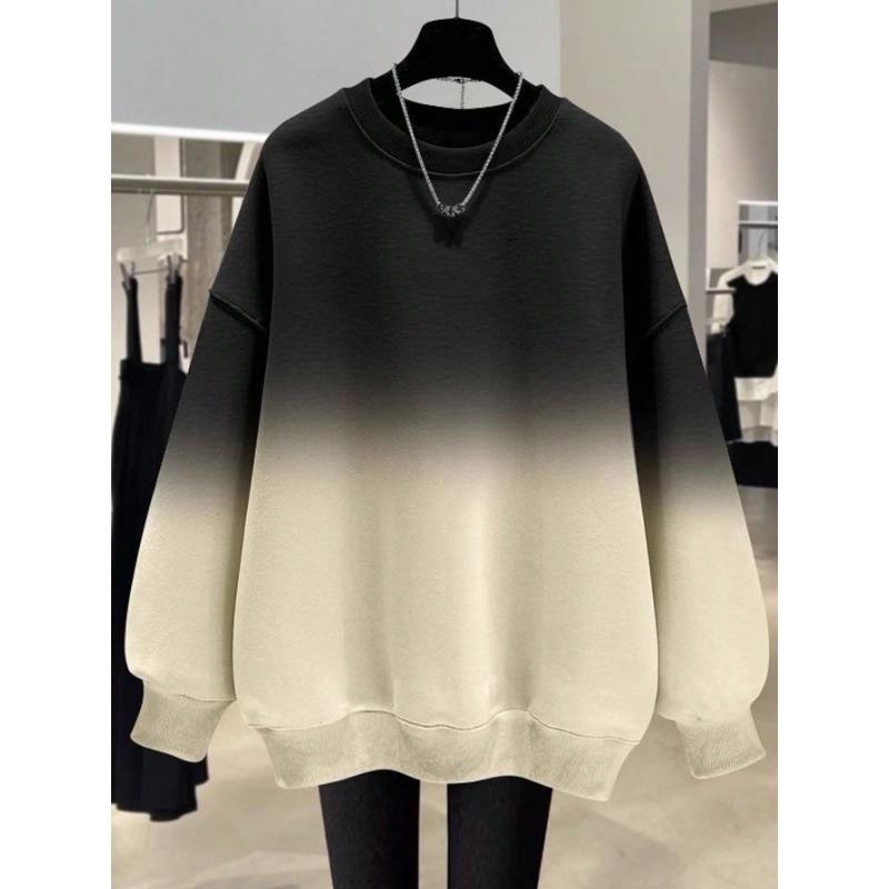Women S Gradient Tie Dye Loose Fit Thin Sweatshirt