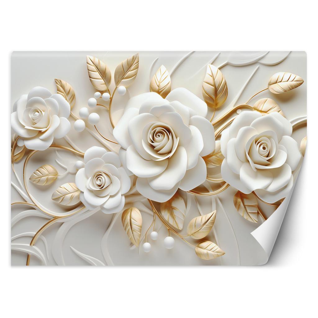 Wallpaper 3D Golden Flowers