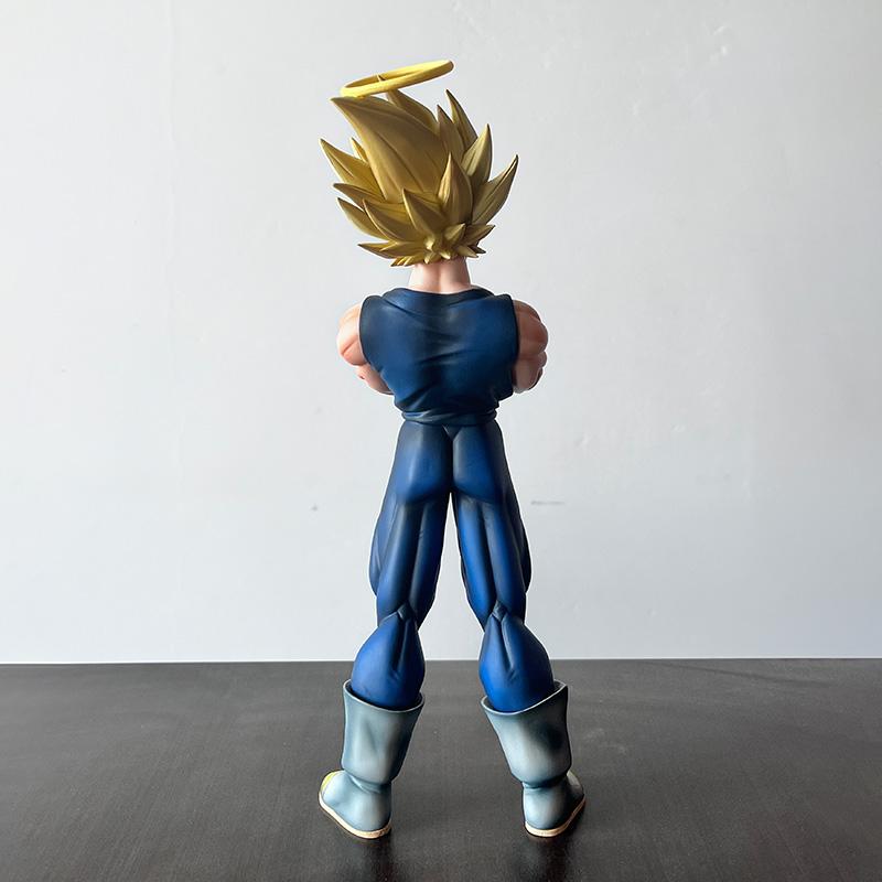 27cm/10.63inch Anime Dragon Ball Majin Vegeta Figure Replace Head Super Saiyan Action Figures Collection Model Toys Z Round Sensory Compression Bouncy