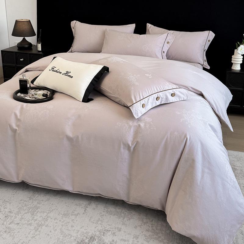 A-Class Long-Staple Cotton Luxury 4-Piece Thick Embossed Bedding Set