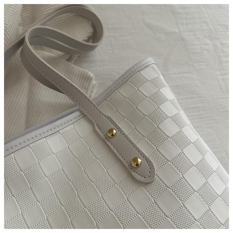 2025 Autumn Trendy Checkered Tote Bag - Large Capacity Shoulder & Handheld Design