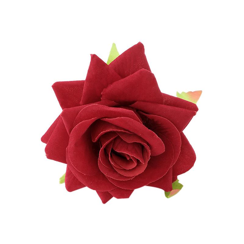 4pcs/Set Polyester Unique Simulated Rose Romantic Tableware Ornament Napkins Clasp Decorative Accessories