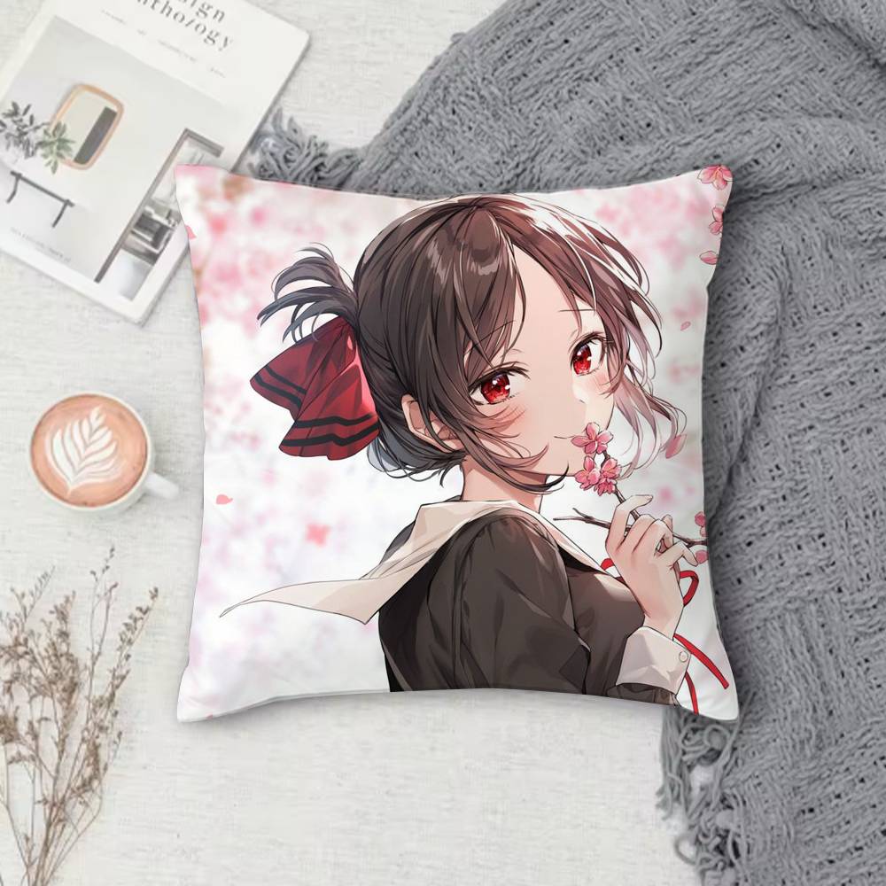 Kaguya-Sama Love Is War Kaguya-Sama Double-Sided Printed Square Pillow Cover Decorative Cushion Cover For Sofa Bedroom Bedside