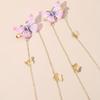 1Pair of Girls Retro Antique Gauze Butterfly Long Chain Grab Clip Hairpin Leisure Daily Travel Hairpin Headdress