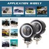 Kairiyard 3Inch LED Motorcycle Driving Lights 60W 6000K Auxiliary Spotlights With DRL/Angel Eye Off Road Light Pod 6000Lm LED Fog Work Light For
