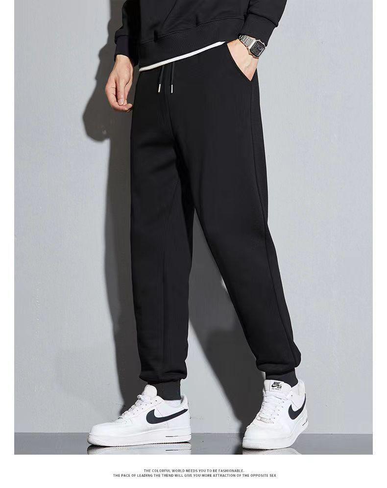 2025 Men's Pure Cotton Cuffed Sweatpants: Casual, Breathable, Loose-Fit, Versatile Knitted Sports Pants for Autumn.