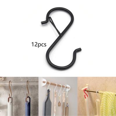 3.6inch Rustproof Windproof S Shaped Closet Hooks Hanging for Office Rod Bathroom Pots