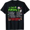 Nurses Merry Christmas Funny 12 Days of Nursing Xmas Pajamas Cotton Men T Shirt