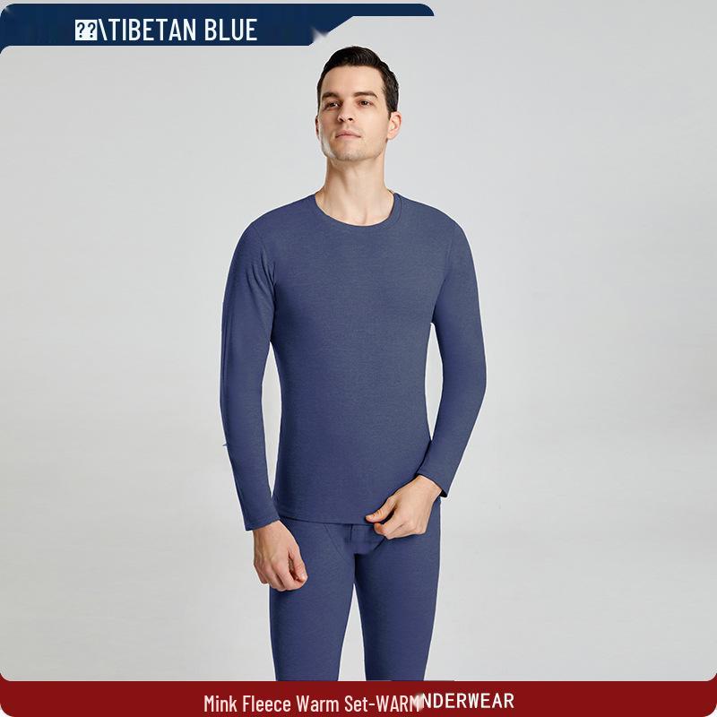 Mink Velvet Thermal Underwear Set: Quick-Warm Brushed Couple's Autumn Outfit for Men and Women - Thick and Cozy.