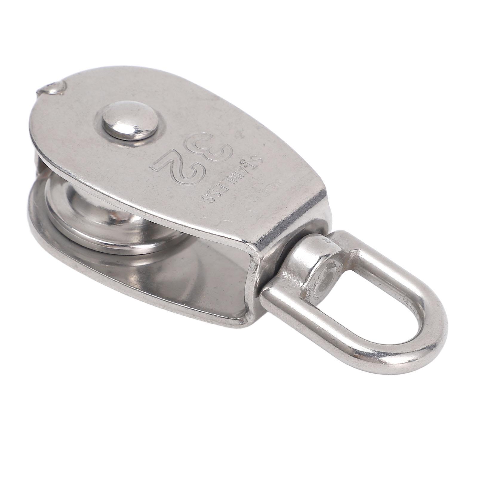 

Marine Pulley Stainless Steel Lifting Single Pulley Block Wire Rope Hanging Towing Wheel for Sailboats Yachts Ship