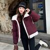 Hooded patchwork cotton jacket 2025 winter new down cotton loose plus-size women's coat cotton coat women's coat
