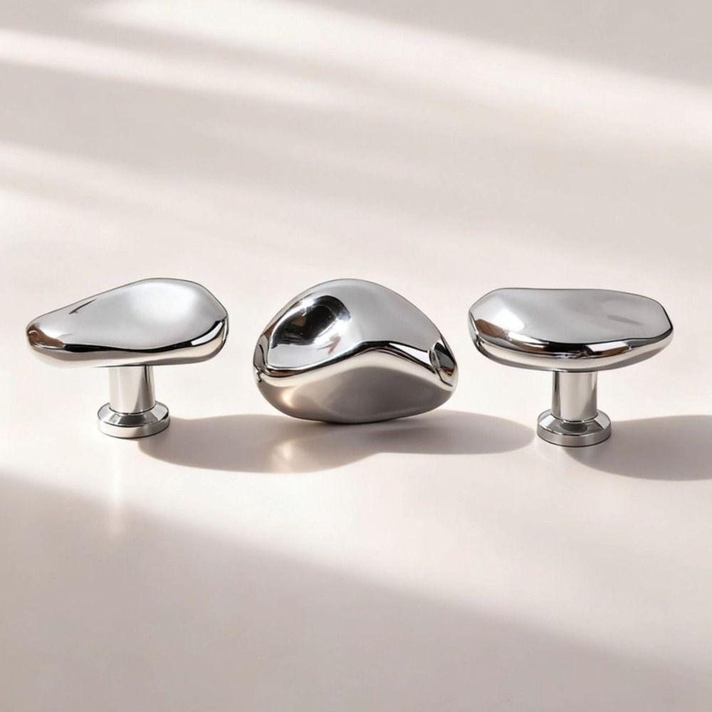 French-Style Silver Single hole Handle Modern Simple Furniture Handle  Drawer Cabinet