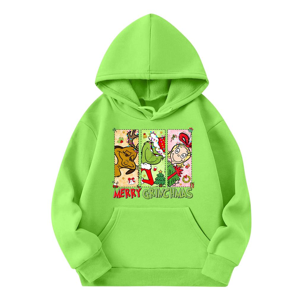 Child Fashion Lightweight Long Sleeve Pullover With Pockets  Print Hoodie