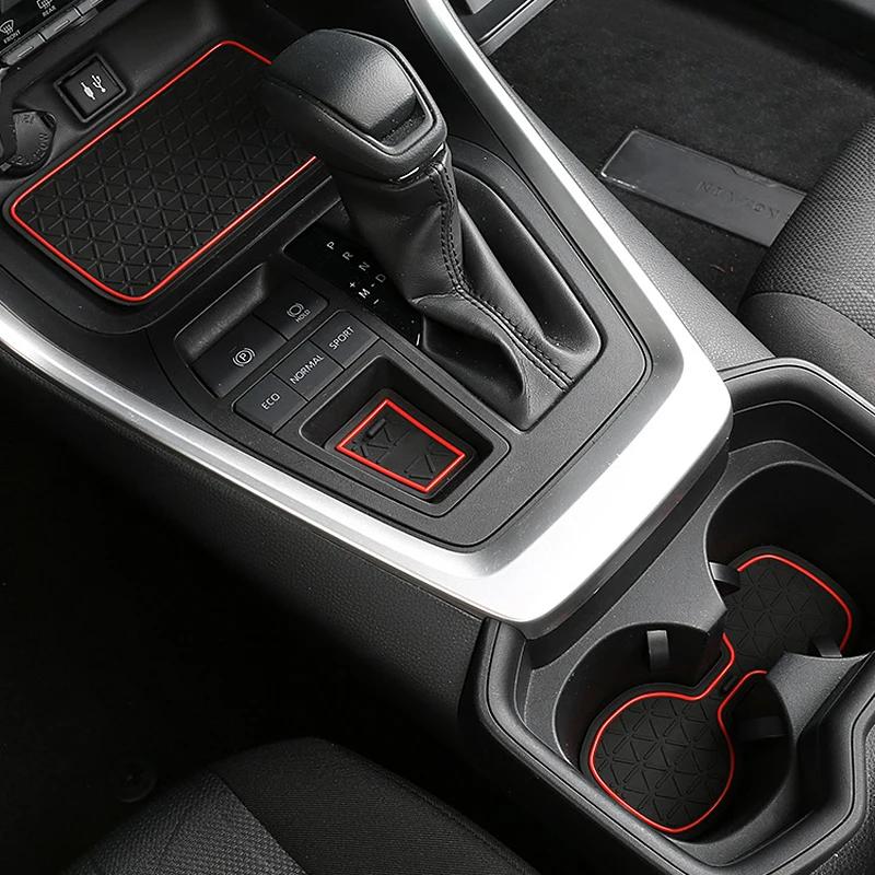 Car Interior Non-Slip Mat Door Groove Pad Gate Slot Cup Accessories For Toyota RAV4 XA50 2019 2020 2025 2025 2025 RAV 4 Hybrid