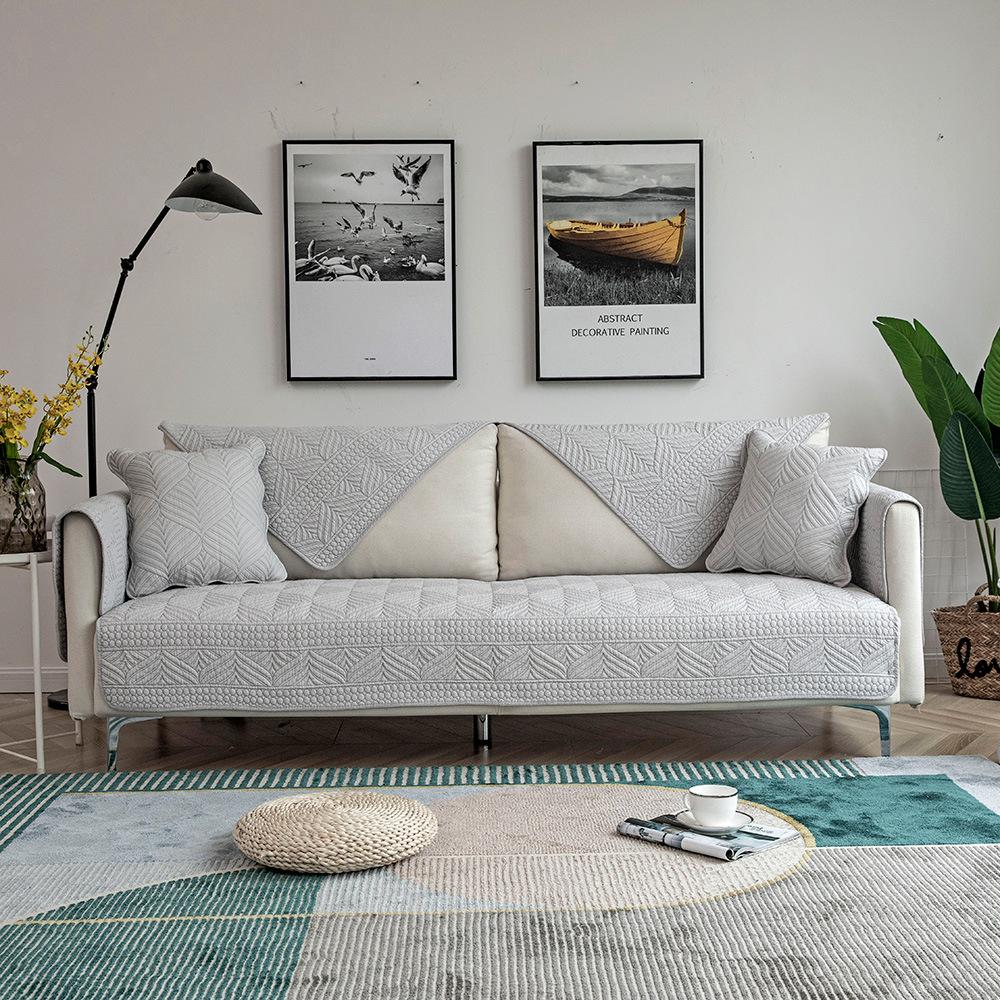 Fabric Quilted Sofa Cushion Four Seasons Leather Sofa Cushion Simple Modern Fabric Sofa Cover
