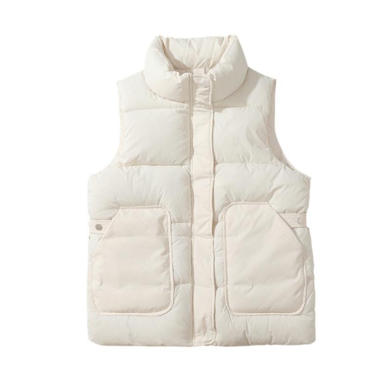 Large Size Down Cotton Vest Women's Short Autumn and Winter Thickened Vest Vest Vest Jacket