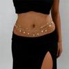 2 Pcs/set Shell Starfish Waist Chain Imitation Pearl Belly Chains Fashion Beads Body Chain  Summer