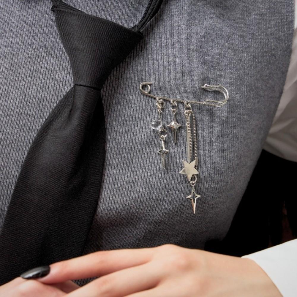 Rhinestone Beaded Bag Pins Bag Charm Beaded Brooch Fashion Outfit Star Brooch Clip Shirt Collar