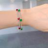 Jewelry Colored Treasure Simulation Emerald Pigeon Red Corundum Blue Spinel Bracelet Girls Gift