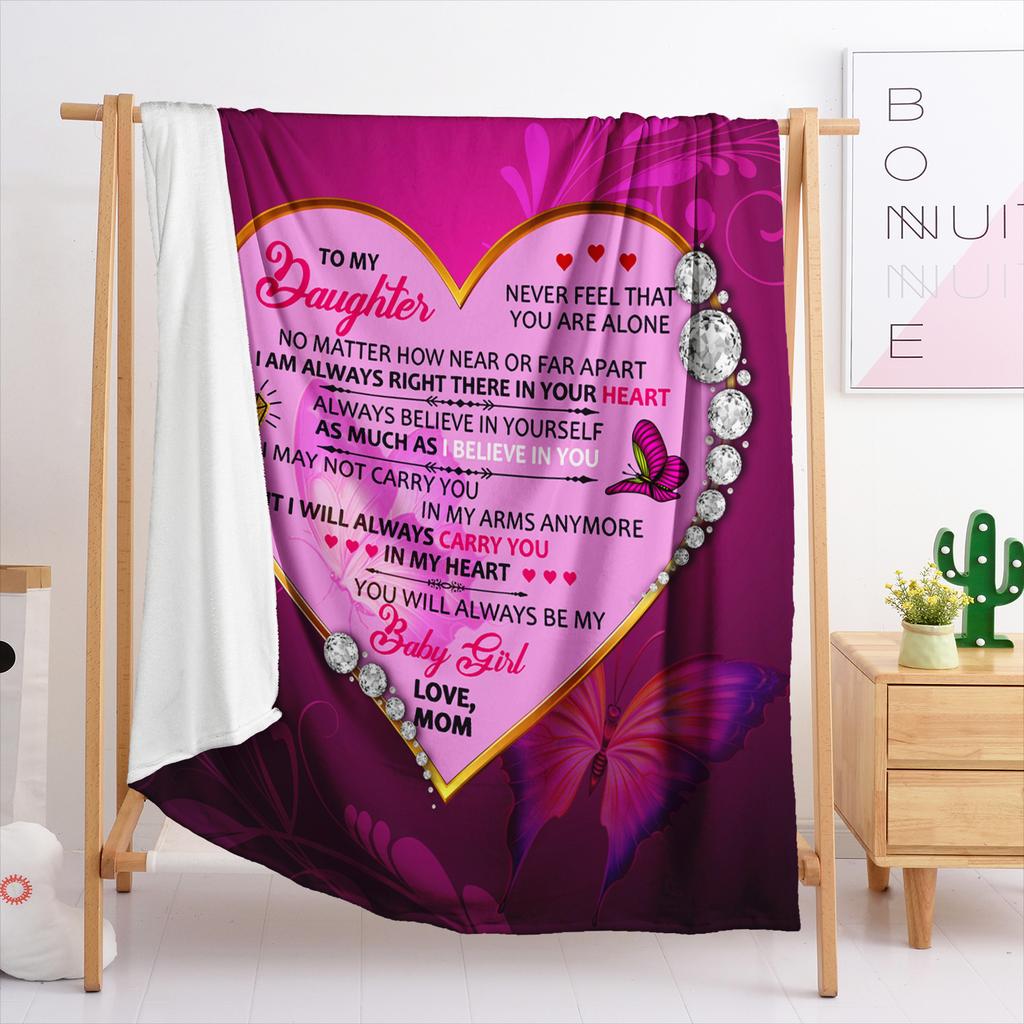 Blanket Flannel Blanket Emotional Handwritten Letter English Letter 2D Digital Printing Blanket Blanket