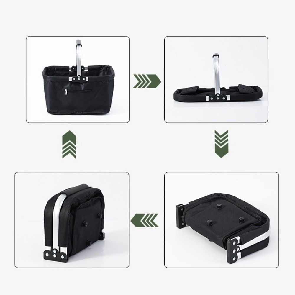 Cesto per la Spesa da 26 L con Telaio in Alluminio Borsa Termica da Picnic per Supermercato