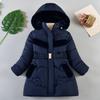 Girls Winter Thick Long Jackets Fleece Lining Plush Hooded Parkas Children Faux Fur Collar Outerwear