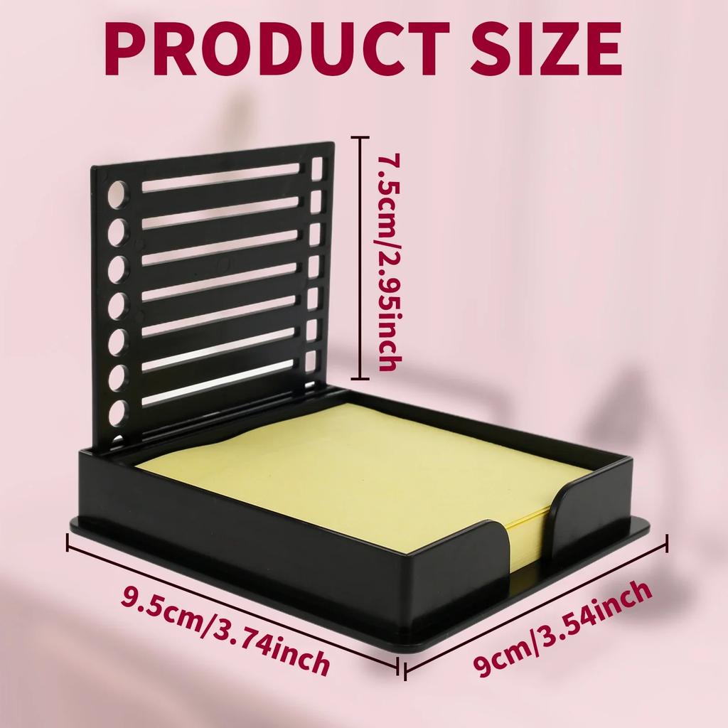 2Pcs Convenience Sticker Storage Box with Stencil Sticky Note Dispenser Plastic for 3x3Self-Sticky Note Pads(Sticky Not Contain)