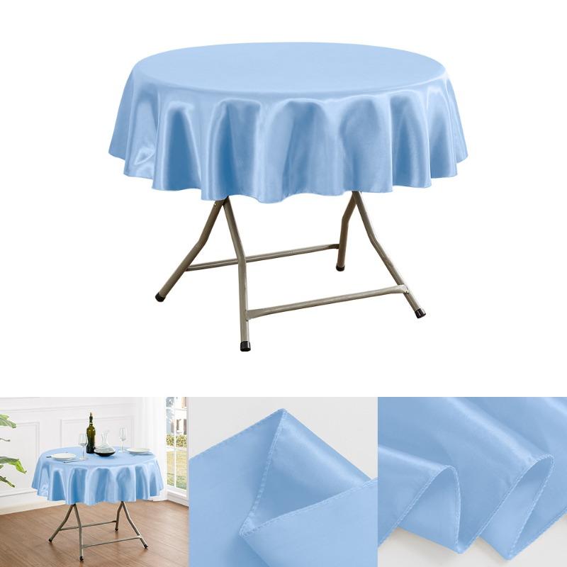150/180/200cm Round Satin Tablecloth Bright Silk Tablecloth For Baby Shower Wedding Birthday Party Banquet Christmas Table Decor