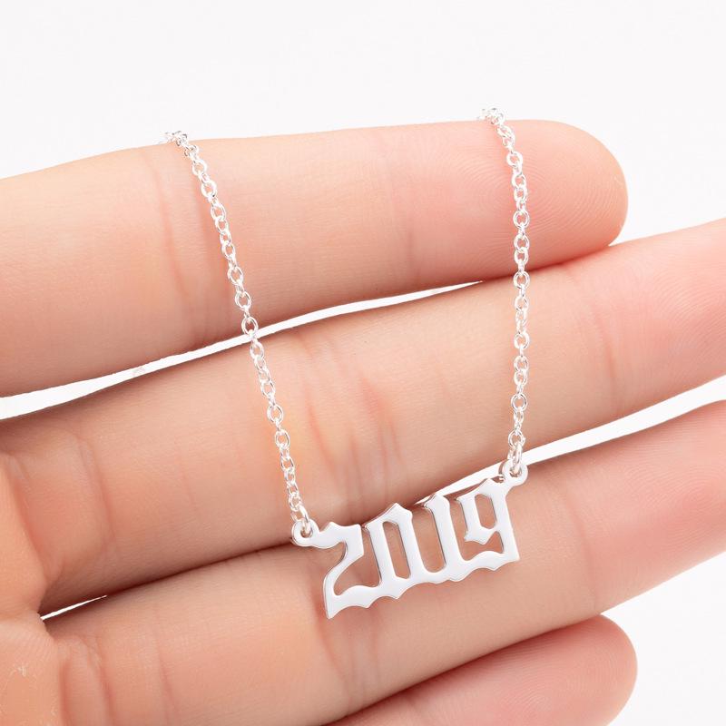 2025 Stainless Steel Year Necklace – Birthday Pendant, Bestie Gift, Versatile Slimming Chain