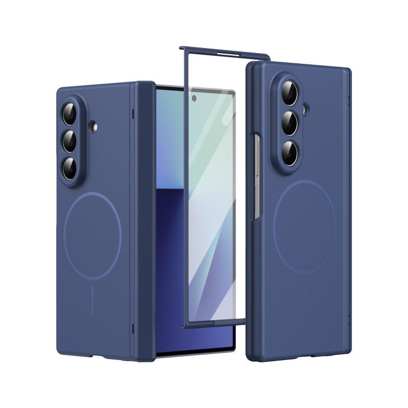 Business Skin Feel PC Hinge Protect Case for Samsung Galaxy Z Fold 8 Ultra 7 6 5 4 3 with Film Magnetic Wireless Charging Cover