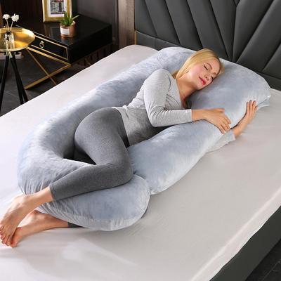 Oreiller de maternité de haute densité de couleur unie pour la grossesse, le sommeil sur le côté, l'allaitement et le soutien de la tête de lit