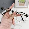 Men's Prescription Glasses Half-frame Silver Black Anti Blue Lightweight Myopia Glasses Fashionableabley Timeless Nearsighted Glasses -1.0 to-6.0