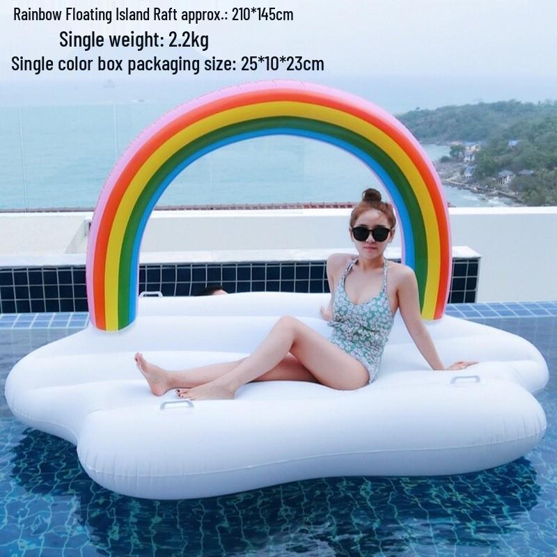 Colorful Unicorn Wing Inflatable Floating Bed - Thickened Swimming Ring Toy