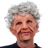 Halloween Smoking Old Lady Mask Latex Headgear Cosplay Old man's hat, grandpa's wig, mask