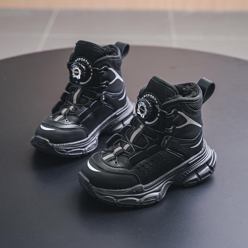 2025 Winter Kids' Fleece-Lined Korean Style Versatile Cotton Shoes - Boys' & Girls' Casual Sports Footwear