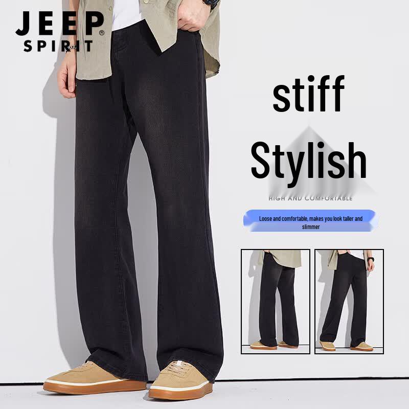 JEEP SPIRIT Men's Loose Fit Straight Leg Denim Jeans