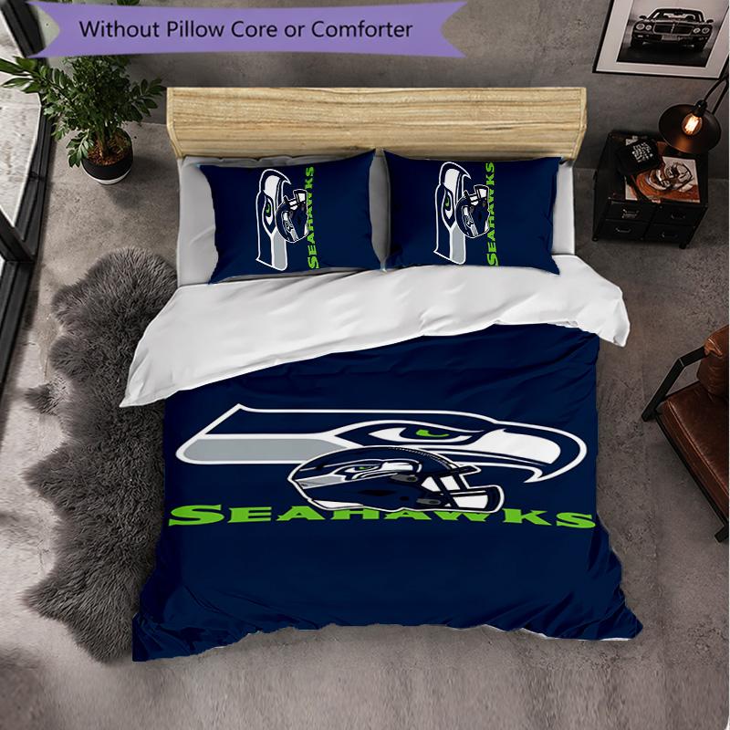 Seattle Seahawks Pattern Microfiber 3Pcs Bedding Set Decor Duvet Cover Set For Bedroom Home Use