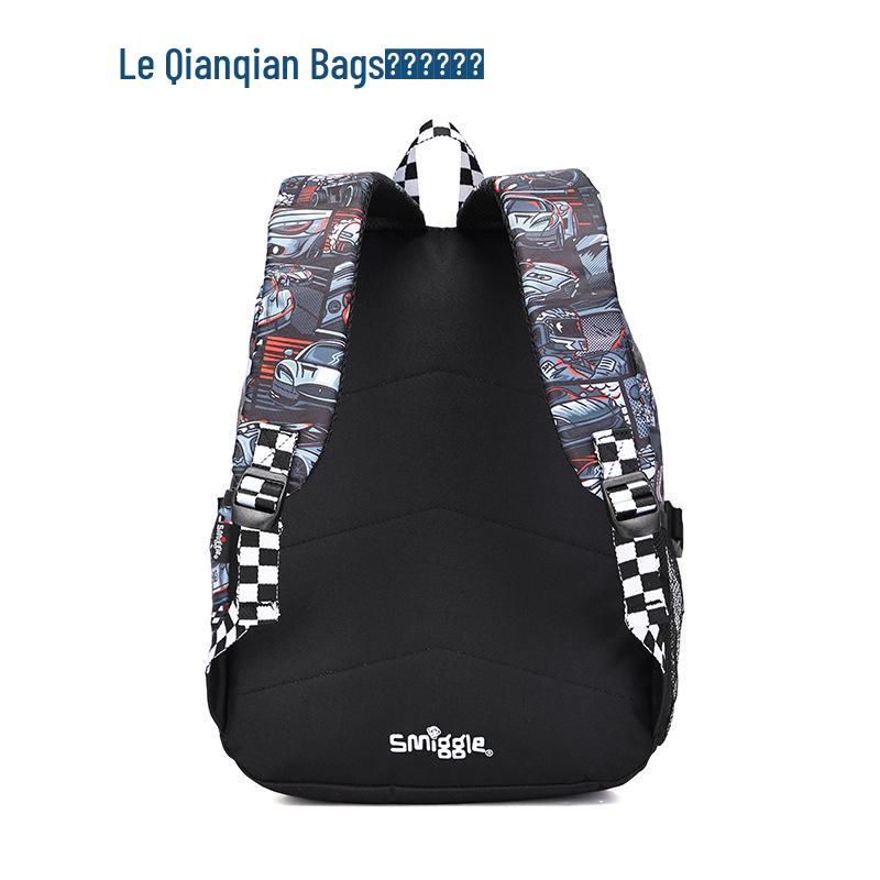 Australia Smiggle Sports Car Backpack: Spine Protection, Load Reduction, Large Capacity for Grades 4-6 Elementary Students.