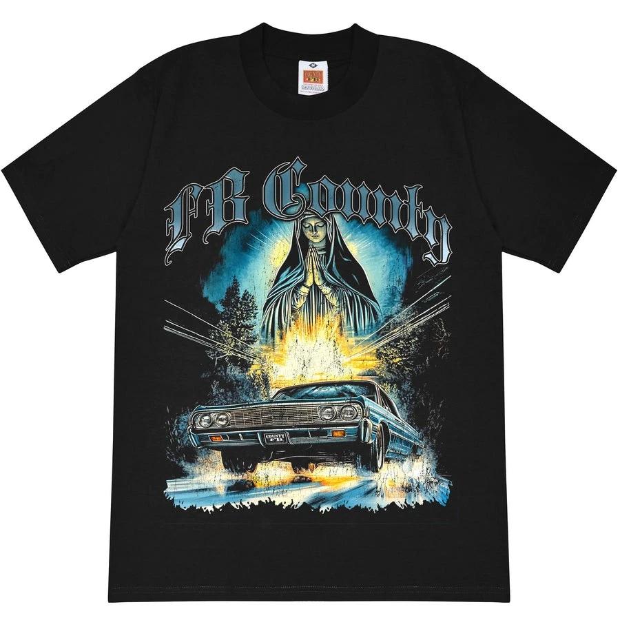FB County Lowrider Car T Shirt Virgin Mary Street Graphic Vintage Tee XXXXL