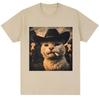 Funny Cowboy Cat Meme Graphic T Shirts Unisex Fashion Kawaii Vintage Tshirt Oversized Casual High Quality Tshirts