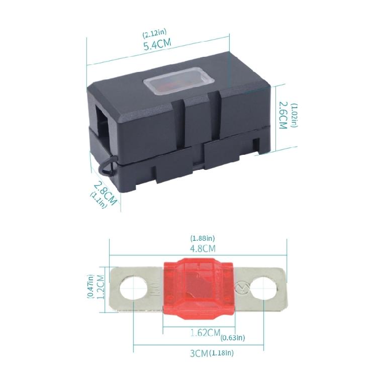 Universal Car Motorcycle Fuses Holder with 30A 50A Blade Fuses Wear Resistant Plastic Metal Construction