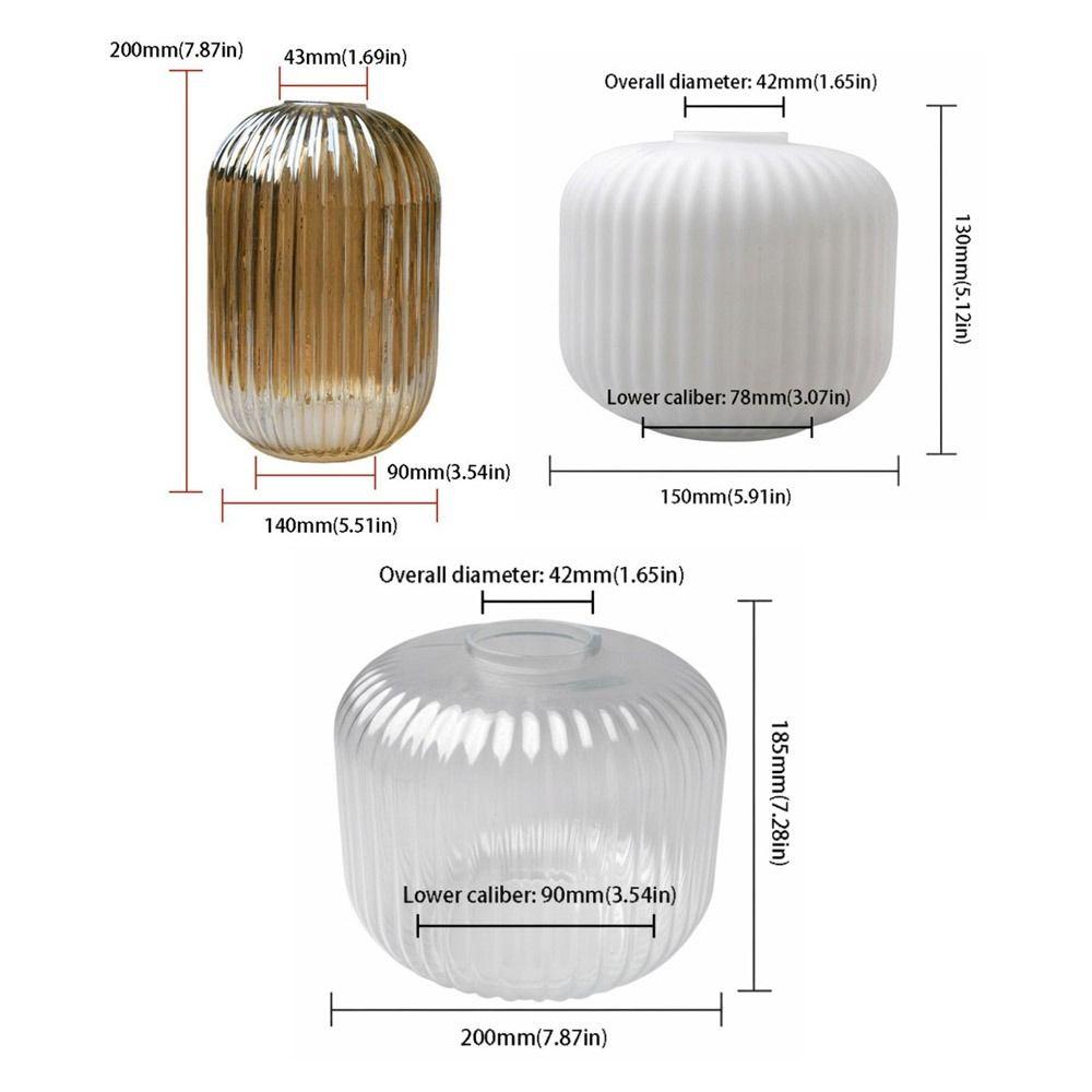 Striped Glass Lamp Shade  Lantern Shaped Decorative Cover Vertical Striped  Light Fixture