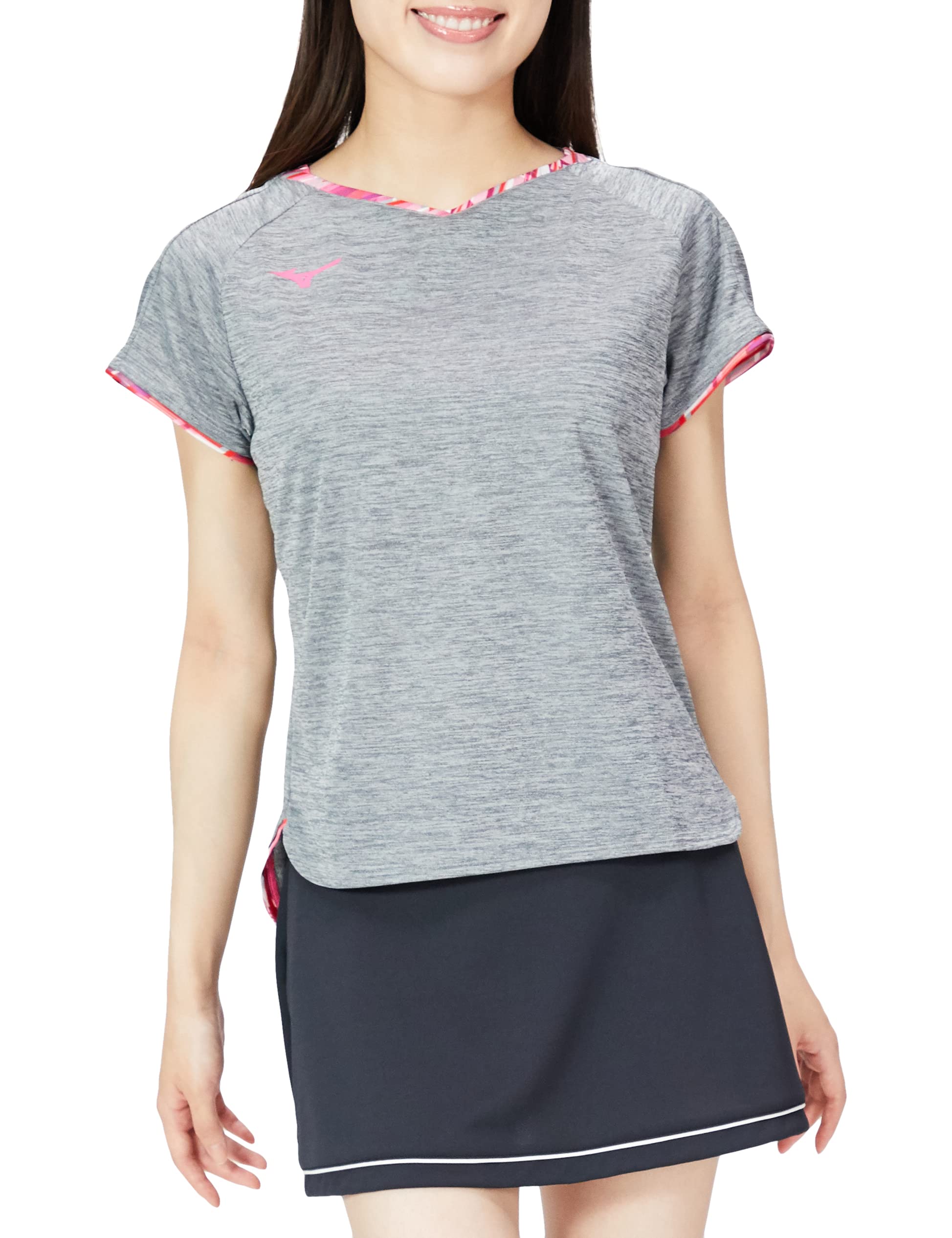 

Mizuno Dry Science Игровой размер для тенниса и женская футболка, 72MA1203, угольный, L, бадминтон, влагоотводящая быстросохнущая