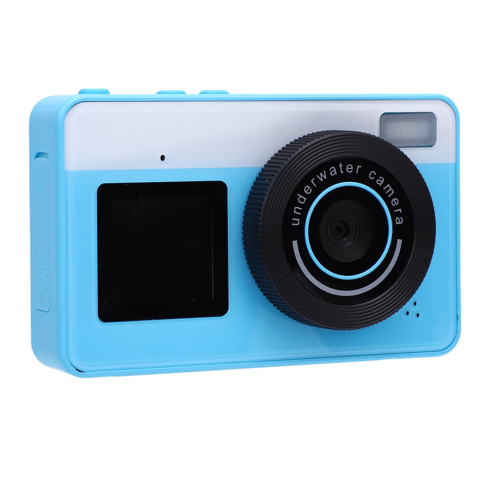 

4K Digital Camera 48MP 3 Meter IP68 Water Proof 18X Zoom Vlog Camera with Front Rear Dual Screens for Teens Beginners синій