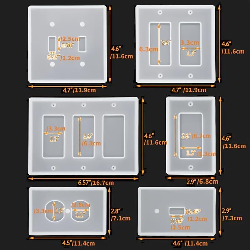 Silicone 6-Pack Resin Casting Molds DIY Epoxy Molds for Light Switch & Outlet Covers, Irregular Shape Crafting - Decorative Home Decor