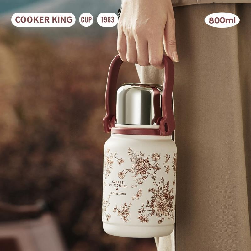 COOKER KING Spot Goods Insulated Coffee Cup Straw Cup Thermos Mug Stainless Steel Vacuum Flask Cold&Hot Sports Cup Insulated Cup