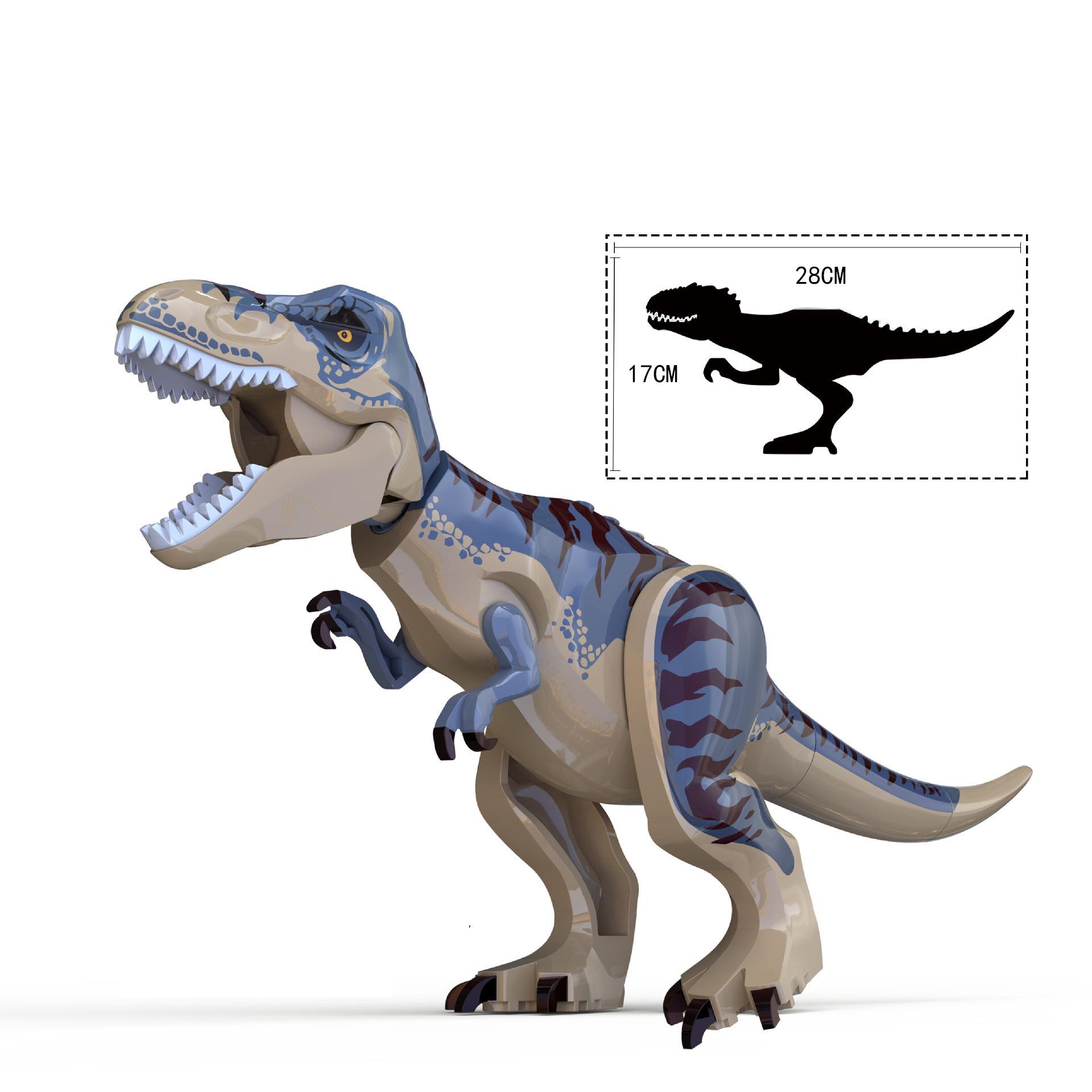 

Серо-синий тираннозавр рекс, строительные блоки, большая модель динозавра, строительные блоки, сборка, игрушка