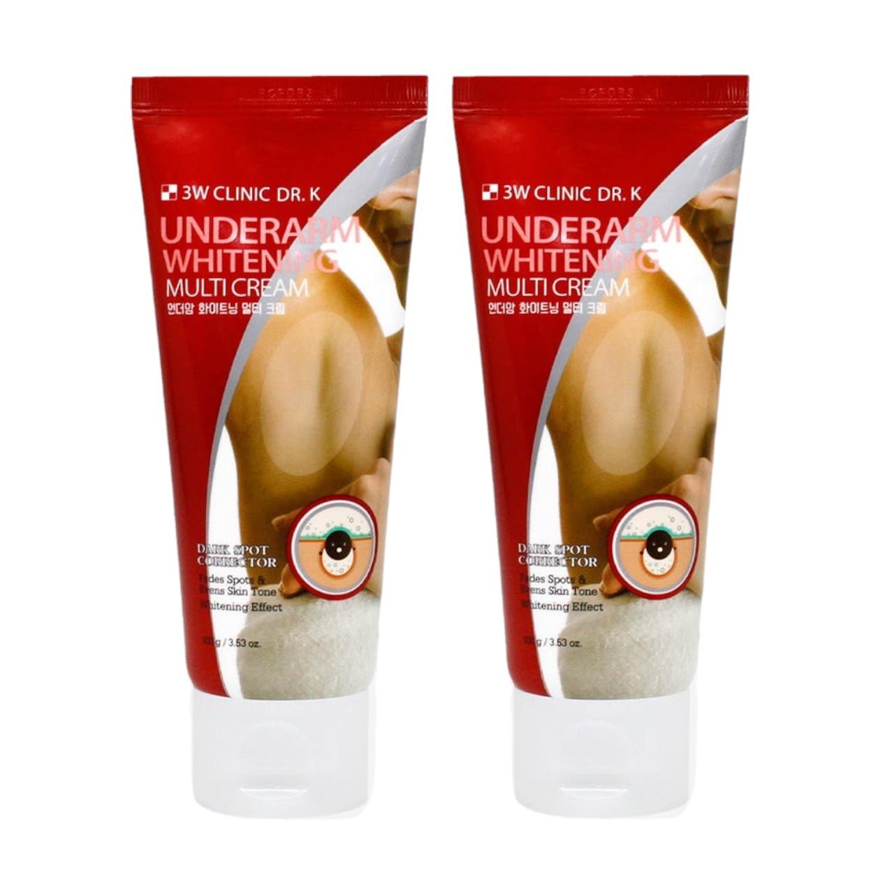 

3W Clinic Multi Tone-Up Whitening Cream (Underarm & Body) - Pigmentation Care for Dark Spots with 8-Layer Hyaluronic Acid & Collagen, 100g (Pack of 2)