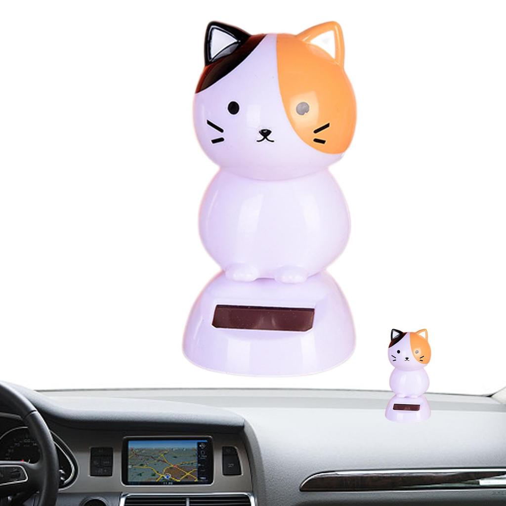 Cat Car Dashboard Decoration, Solar Bobblehead Cat, Cat Swinging Decoration - Cat Solar Bobblehead